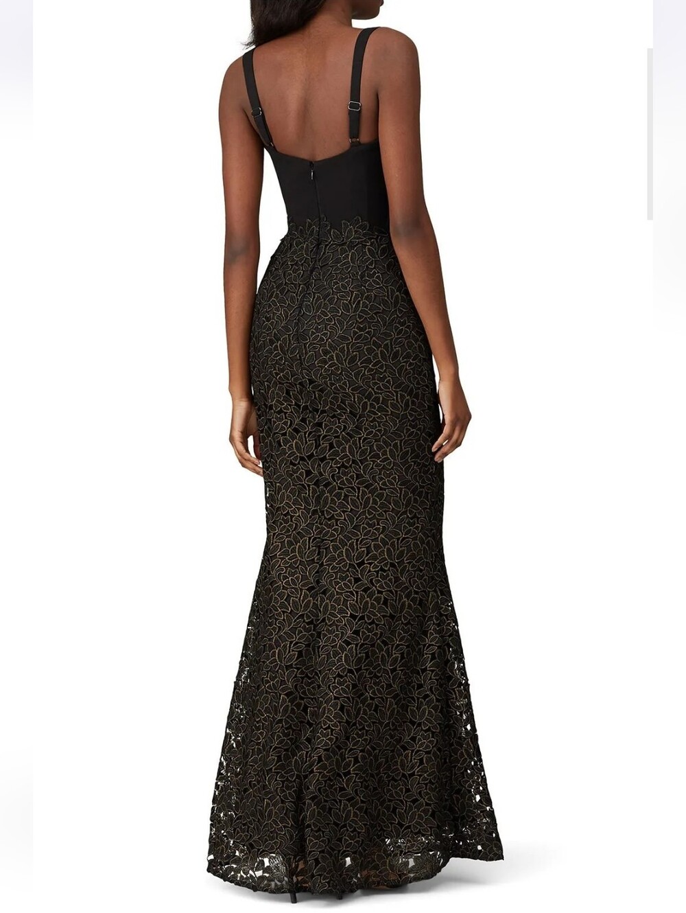 DRESS THE POPULATION BLACK LORENA GOWN SIZE M MSRP $338 - Picture 2 of 13